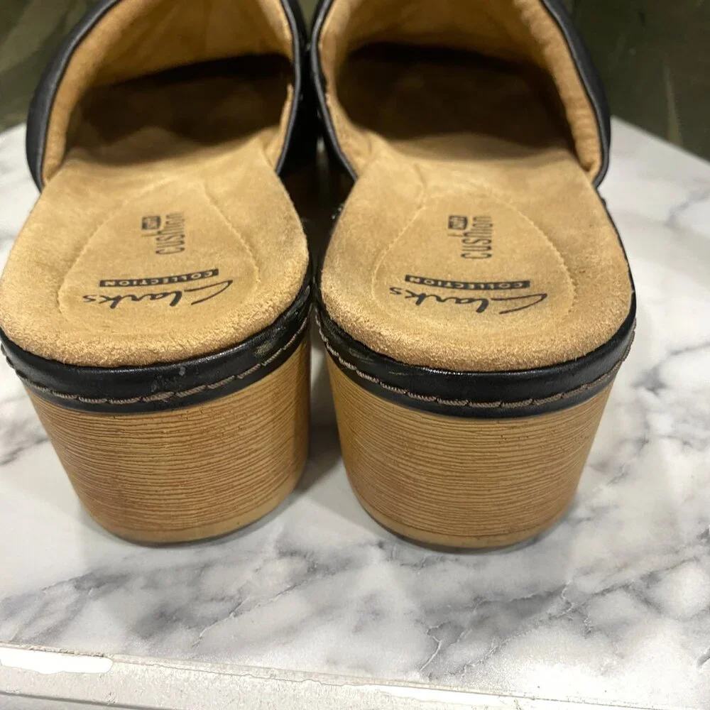 GUC Clarks Black Clogs sz 9 - Picture 8 of 12